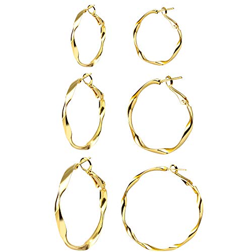 Preisvergleich Produktbild Creolen-Ohrringe, Edelstahl, hypoallergen, 3 Stück