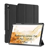  DUX DUCIS Funda para Samsung Galaxy Tab S8 Plus / S7 FE / S7 Plus 12.4 Inch 2022, Carcasa Folio Ligera con Carcasa Silicona TPU Smart Cover Case con Soporte Función para Samsung Galaxy Tab S8+ (Negro)
