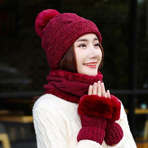 Chapeaux tricotés et foulard pour femmes | Ensemble d'hiver chaud