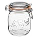 Le Parfait Super Jar - 750ml French Glass Canning Jar w/Round Body, Airtight Rubber Seal & Glass Lid, 24oz/Pint & Half (Single Jar) Stainless Wire