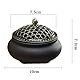 Weihrauchbrenner Keramik, Räuchergefäß Räucherstäbchenhalter, Chinesisch Porzellan Räucherschale mit Feuerfeste Matte und Metall Deckel, Incense Burner für Home Deko Geschenk