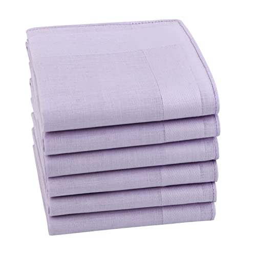 Image of HOULIFE Men's Cotton Handkerchiefs, Solid Color 60S Soft Cotton Hankies for Men Women 6 /12PCS 15.7 inchx15.7 inch