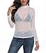 Womes Sexy Long Sleeve Mesh Top Fashion Turtle Neck See Through Slim Fall Blouse Going Out Clubwear Outfits White