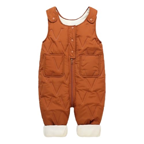 RUNQHUI Baby Jungen Mädchen Schneehose Winterhose Latzhose Mit Fleece...