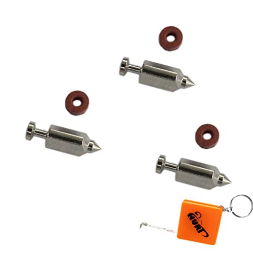 Huri 3x Float Needle Valve with Gasket Replacement for Briggs & Stratton 398188 281144 281178 Wolf 2003 411 Toro 77 8110 Ering Carburettor Needle Valve
