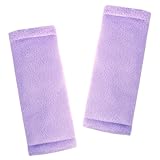 SWESEN Baby Car Seat Belt Covers for Boys and Girls, Carseat Shoulder Padding, Soft Car Seat Neck Cover, Mink Car Seat Straps Shoulder Pads, Solid Colour Stroller Strap Cover for Baby Kids, Purple