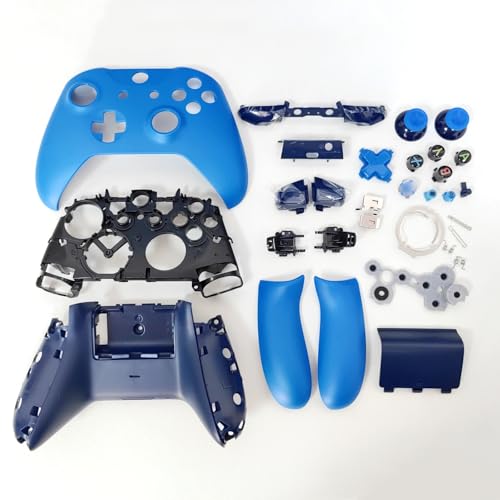 Image of Hzxkqmil Replacement Housing Shell Full Set for Xbox One S /X Controller (Model 1708), DIY Faceplate Case Cover Middle Bracket Side Rails Buttons Accessories Parts, Blue