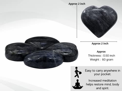 Image of Crystal Heaven Blue Aventurine Heart Palm Pebbles Stones For Anxiety Stress Relief Massage-Aaa Grade Original Healing Gemstone Agate Heart Palm Stone For Yoga Meditation Spiritual