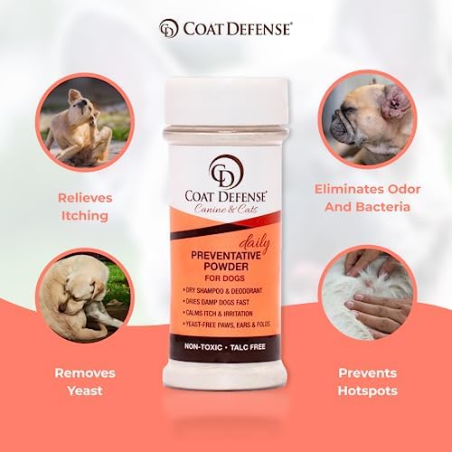 COAT DEFENSE Paw Licker Bundle | Dry Powder for Dogs & Sensitive Skin Dog Shampoo for Allergies and Itching | Smell & Itch Relief | Itchy Skin Relief & Yeast Dog Treatment Product Image