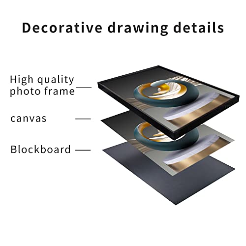 MPLONG Bright Style Large Framed Wall Art, Abstract Modern Art Shape Pattern White Blue Yellow Grey Wall Art Artfully Matching Living Room Bedroom Office Wall Decor - 24"x 32"x 3 Panels