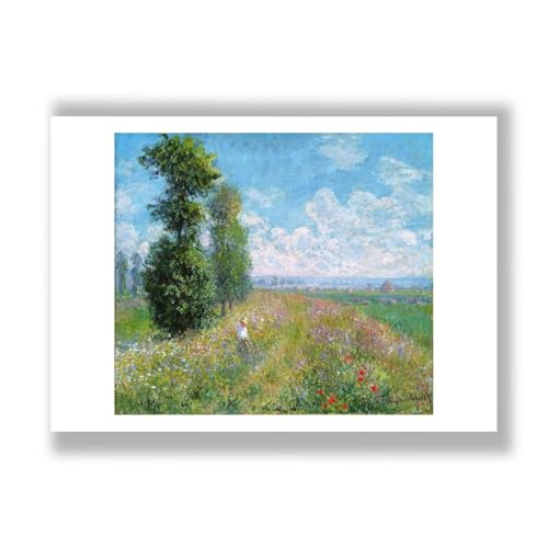 Impression d'art Claude Monet Prairie avec peupliers poster géant XL décoration murale