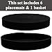 Round Placemats Set of 6 with Holder, Cotton Rope Woven Place Mats, Hot Pads for Kitchen, Heat Resistant Table Mats, 13 Inch Farmhouse Washable Braided Placemat for Kitchen Decor (Black)