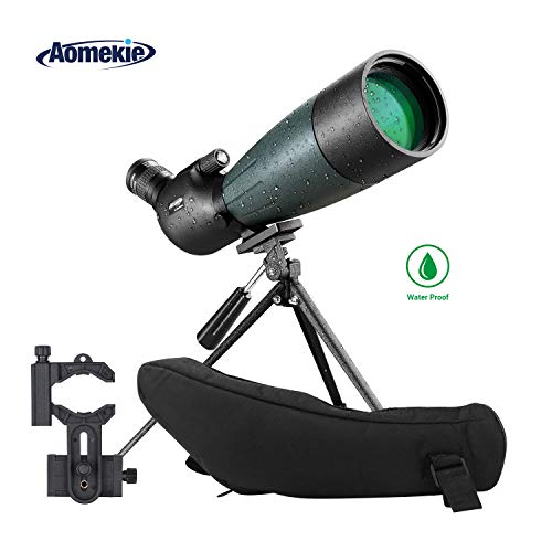 AOMEKIE 20-60X80 Spotting Scope with Tripod Phone Adapter Case for Target Shooting Hunting