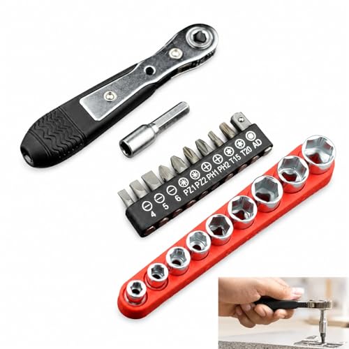 VBK Mini Tournevis Cliquet 36Dents Angle Droit Avec Embouts