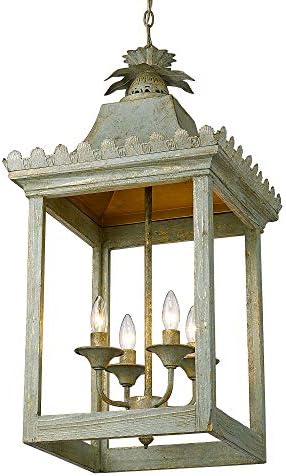 Golden Lighting Finley 4 Light Pendant Vintage Sage- Pendant Light, Pendant Lights, Ceiling Light, Pendant Light Fixtures, Ceiling Light Fixtures, Hanging Light Fixture,