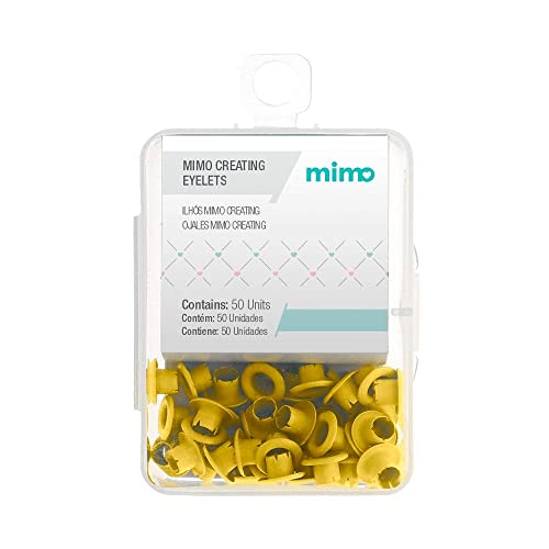 Mimo Ilhós Creating - Redondo - Amarelo Sol - 4,5 mm - 50 Unids - Ideal Para Projetos de Scrapbook,