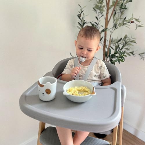 Image of Evolur Nimbus High Chair in Dark Grey, Easily Converts from Baby High Chair to Adult Stool, Compact and Easy to Fold & Portable, Easy to Clean, Adjustable and Removable Tray
