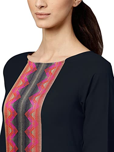 Image of Women's Cotton Kurta with Palazzo and Dupatta (ALC8120N Black S)