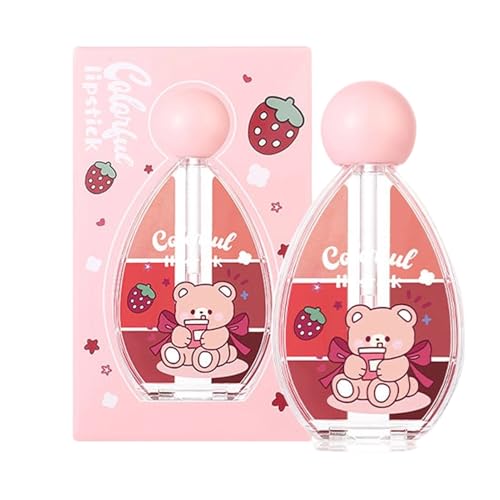 Lipglosse Palette, 6 Farben Spiegel Lipglosse, Süße Cartoon Gelees Lippenbalsam, Festes Lippenstift Geschenk Für Frauen