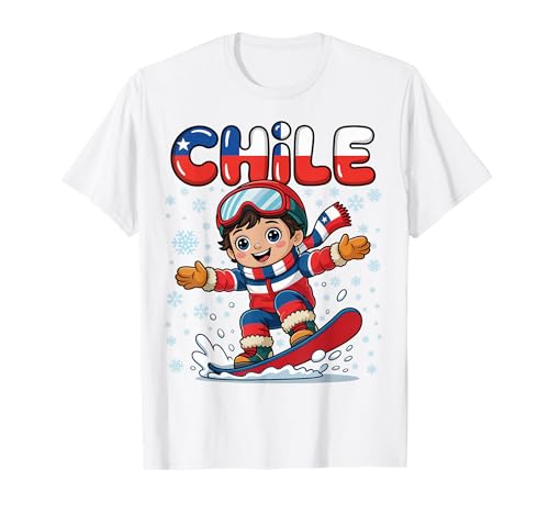 Chile Snowboard Kid Chile Flag Ski for Boys Kids T-Shirt