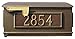 Mailbox w/Post Fluted Base & Solar Lamp, w/3 Address Plates, Bronze
