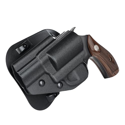 OWB Kydex Holster for S&W J Frame, M&P Bodyguard 38 No Laser, Taurus Model 85 2″, Open Carry Balck, Left Hand