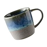 NAMOARLY 1 Stück Becher bürotasse the office mug cafepads tee glastasse capycup tea mug water glasses tea cup coffee pot teeglas coffee kettle Wasser Tassen einzelne Ohrmuschel Keramik Blue