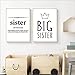 Produktbild NLZNKZJ Big Sister Zitat Typografie Poster und Drucke Wandkunst Leinwand Gemälde, Schwestern Wandbilder Girls Room Art Wanddekoration 50x70cmx2 ohne Rahmen