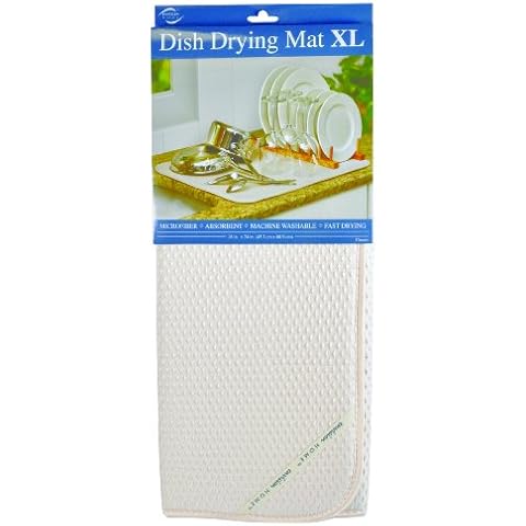 Envision Home Microfiber Dish Drying Mat, X-Large, 18 by 24-Inch, Cream Cover