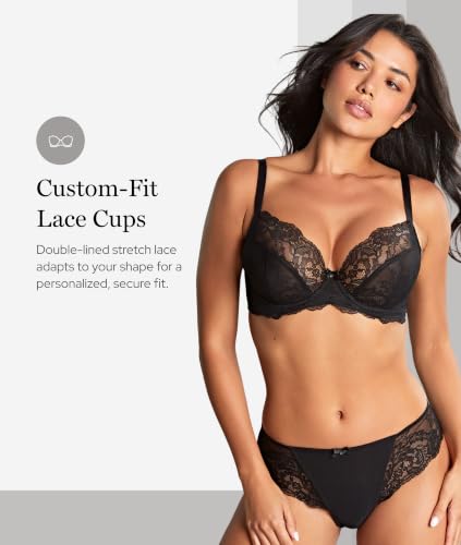 Image of Panache Ana Plunge Bra - Underwire Full-Bust Bra with Stretch Lace & Lift