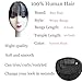 Bangs Hair Clip in Bangs 100% Real Human Hair Extensions Wispy Bangs French Bangs Clip on Air Bangs for Women (A-Natural Black, Wispy Bangs)