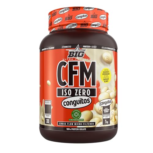 BIG - Proteina Isolada - Proteinas Whey para Masa Muscular - Whey Protein Isolate - Proteína en Polvo Materia Prima Premium Sin Grumos, Baja en Lactosa, Sin Azúcar Añadido(1Kg,Conguitos Galleta White)