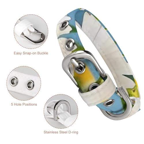 Colliers pour chiens et chats de moyenne taille réglable blanc - 4
