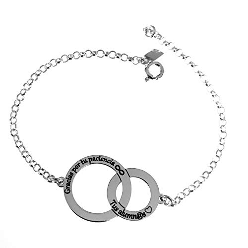 Minoplata Pulsera profesoras Gracias por tu Paciencia Plata de Ley 925