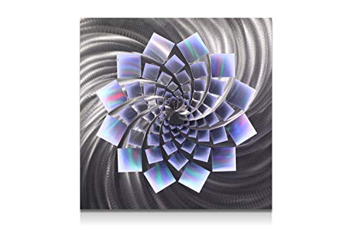 Color Changing Led Wall Art - Abstract Blooming Flower Metal Wall Art In 20" X 20" - Accent Decor With Rgb Led Lights Includes Remote Control And 5 Ft Cord #TOP20