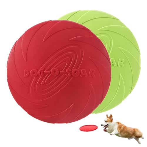 Noaxylic 2 Stück Hundefrisbees, Haustier Spielzeug Hund Fliegen Scheiben, Wiederverwendbar Soft Trainings Discs Hund, Haustier-Frisbee, Leichtes Flying Disc Dog für Dog Werfen, Spielen und Fangen