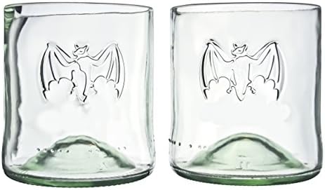 Bacardi Rum Reclaimed Bottles Glassware Barware Drinkware Old Fashioned Glasses Gift Set