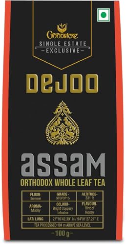 Image of Goodricke Dejoo Single Estate Assam Orthodox Whole Leaf Tea 100g | Premium Black Tea | Bold Malty Brew | Rich Aroma | Strong Morning Chai | Single Origin