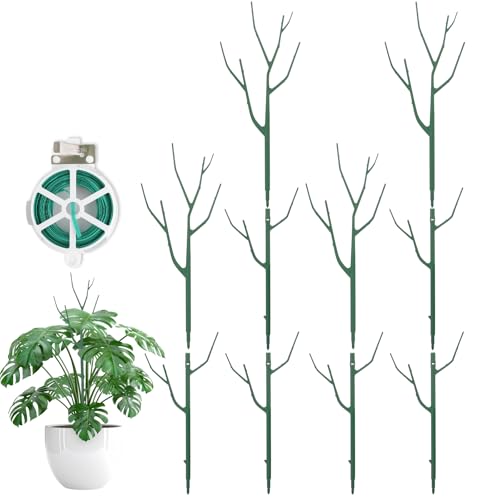 Qaobo 10 Pack Stackable Plant Support Stakes, Climbing Plant Support Structures for Monstera,...