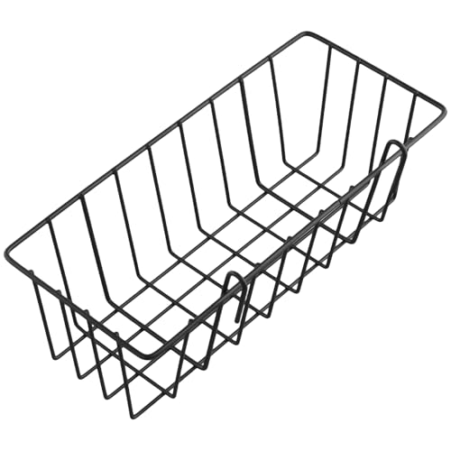 MUNGHOK 6 cestas de rejilla con ganchos, 23 x 10 x 7,5 cm, rejilla de pared de metal, color negro, alambre de metal con ganchos, estante de pared de rejilla, cesta de alambre negro para baño - imagen 6