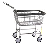 R&B Wire™ 100E Heavy Duty Rolling Wire Utility Cart with Clean Wheel System™ and Handle, 2.5 Bushel,