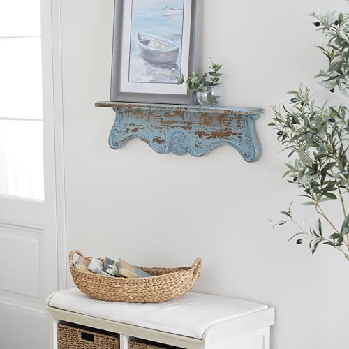 Deco 79 18156 Wood Scroll 1 Shelf Wall Shelf thumb #1