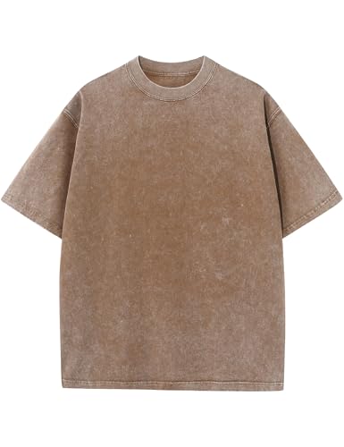 Image of Arssm Men Oversized T Shirts Vintage Tee Loose Fit Short Sleeve Casual Streetwear Baggy Washed Unisex Tops