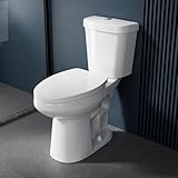Miuara Elongated Tall Toilet 19 Inch for Bathroom 1.1/1.6 GPF Tornado Dual Flush - Two Piece Comfort ADA High Toilet for Seniors, 19 Inch Bowl Height 20 Inch Seat Height, 19' Rough In, White