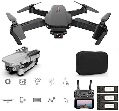Remote Control Drones with Camera 1080p HD FPV for Kids One Key Start Speed Adjustment Flying Toys with Altitude Hold Headless Mode for Boys Girls Cool Stuff Electronics (Black)