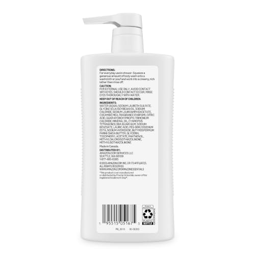 Image of Amazon Essentials Total Moisturizing Body Wash, Shea Butter Moisture Complex, 33.8 fl oz