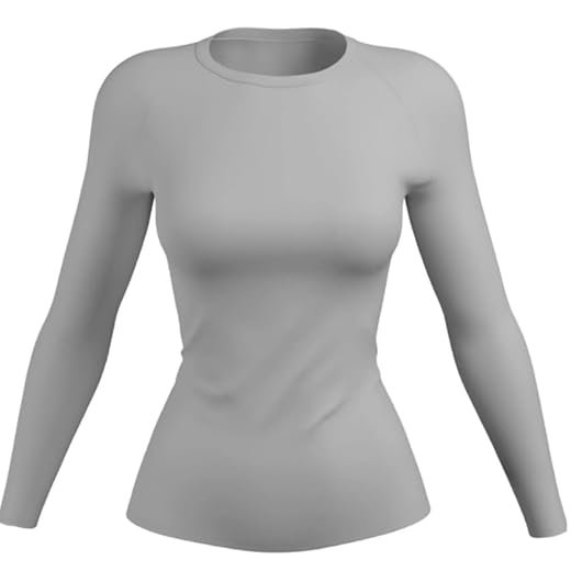 Camisa Blusa Térmica Feminina Manga Longa Camiseta Segunda Pele Proteção Solar Fator UV 50+ F7NEWSTYLE (BR, Alfa, M, Regular, Cinza)