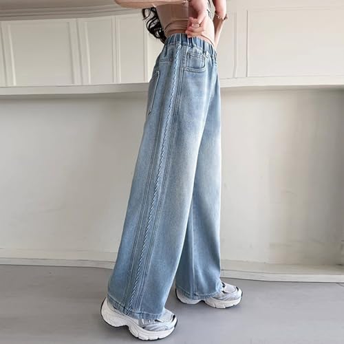 Teen Girls Baggy Jeans Wide Leg High Waist Vintage Denim Pants Kids Fall Casual Flare Denim Trousers with Pockets3