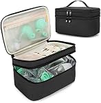 BAFASO Double Layer Wearable Breast Pump Bag, Black | Compatible with Momcozy, Paruu and Most Hands Free Pump, Carrying Case for Breast Pump and Extra Parts, Bag Only