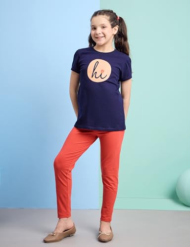 Image of Amazon Brand - Symbol Girl's Cotton Jersey Stretchable Leggings | Ankle Length | Aged 2-14 Years